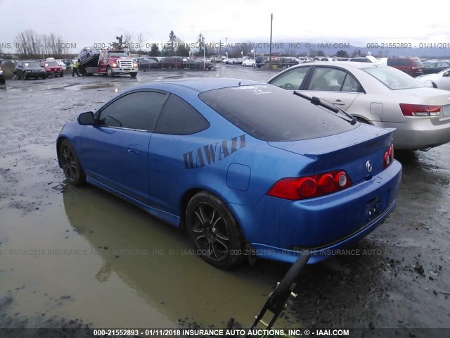 JH4DC53086S003869 - 2006 ACURA RSX TYPE-S BLUE photo 3