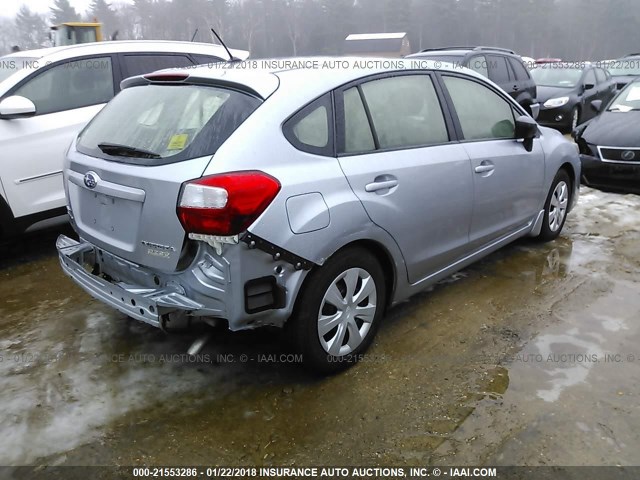 JF1GPAA65F9254753 - 2015 SUBARU IMPREZA SILVER photo 4