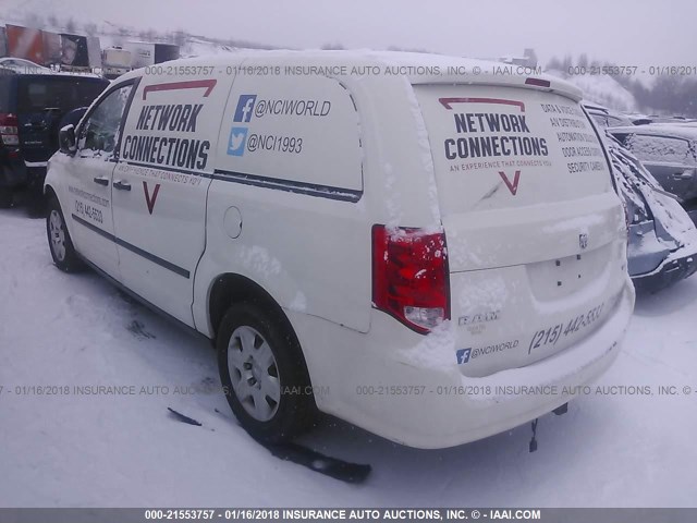 2C4RDGAG0CR288290 - 2012 DODGE RAM VAN WHITE photo 3