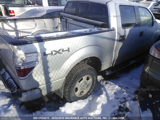 1FTFW1EF1DKD91780 - 2013 FORD F150 SUPERCREW SILVER photo 4