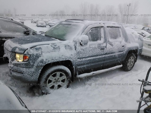 2HJYK16508H525827 - 2008 HONDA RIDGELINE RTL BLUE photo 2