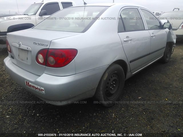 2T1BR32E65C383089 - 2005 TOYOTA COROLLA CE/LE/S SILVER photo 4