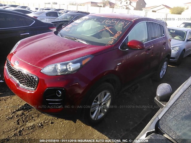 KNDPMCAC2J7314447 - 2018 KIA SPORTAGE LX RED photo 2