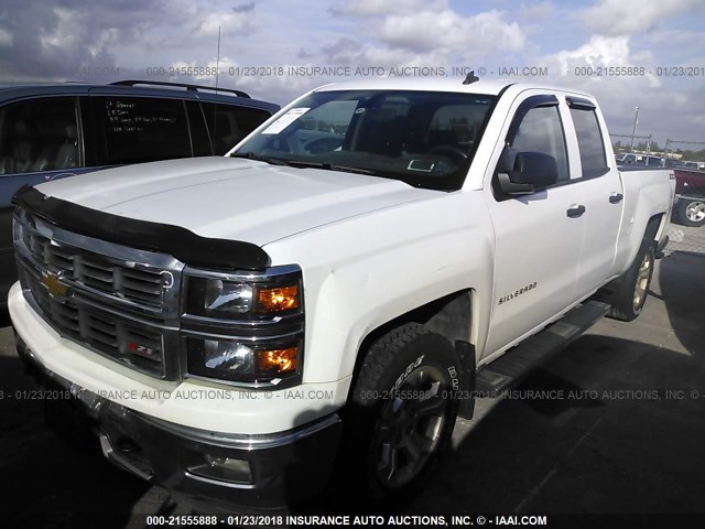 1GCRCREC2EZ123288 - 2014 CHEVROLET SILVERADO C1500 LT WHITE photo 2