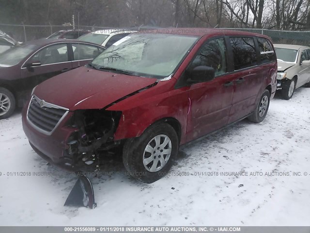 2A8HR44H28R696337 - 2008 CHRYSLER TOWN & COUNTRY LX RED photo 2