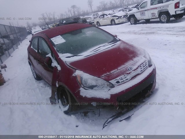 KNADN5A3XC6011756 - 2012 KIA RIO EX/SX RED photo 1