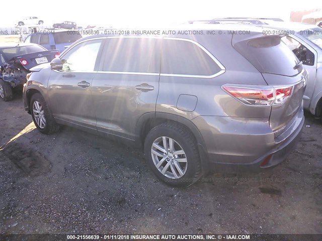 5TDZKRFH7FS058227 - 2015 TOYOTA HIGHLANDER LE/LE PLUS GRAY photo 3