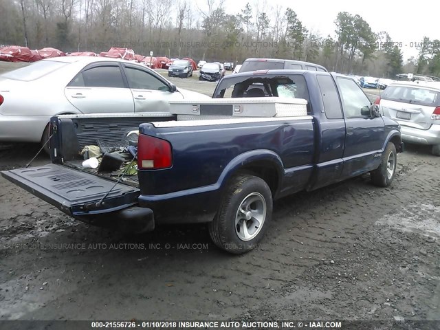 1GCCS19X138236305 - 2003 CHEVROLET S TRUCK S10 BLUE photo 4