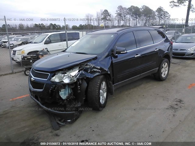 1GNKRGED7BJ201224 - 2011 CHEVROLET TRAVERSE LT BLUE photo 2