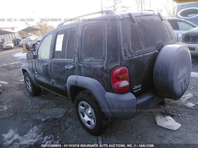 1J8GL48K14W318272 - 2004 JEEP LIBERTY SPORT 黑色 照片 3