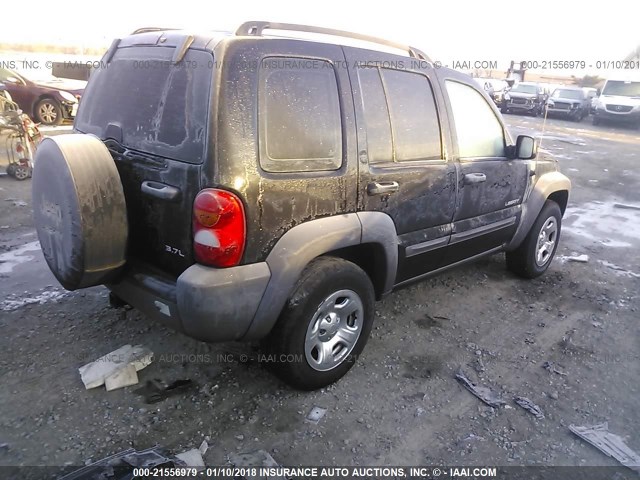 1J8GL48K14W318272 - 2004 JEEP LIBERTY SPORT 黑色 照片 4