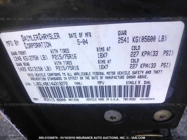 1J8GL48K14W318272 - 2004 JEEP LIBERTY SPORT 黑色 照片 9