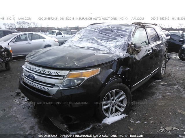 1FM5K7D81EGB18092 - 2014 FORD EXPLORER XLT BLACK photo 2