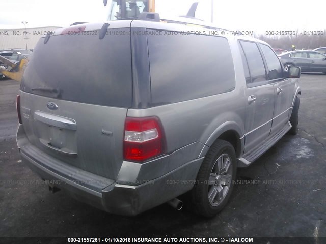 1FMFK20549LA12722 - 2009 FORD EXPEDITION EL LIMITED SILVER photo 4