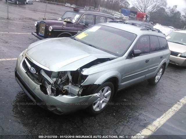 4S4BP61C797318990 - 2009 SUBARU OUTBACK 2.5I GREEN photo 2