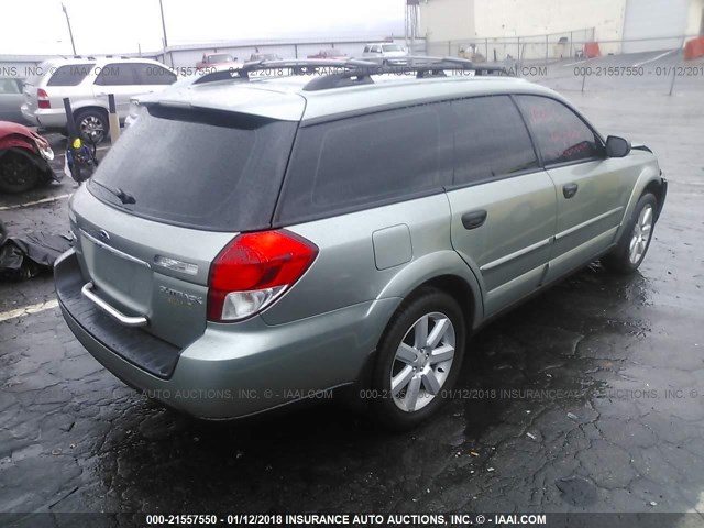 4S4BP61C797318990 - 2009 SUBARU OUTBACK 2.5I GREEN photo 4