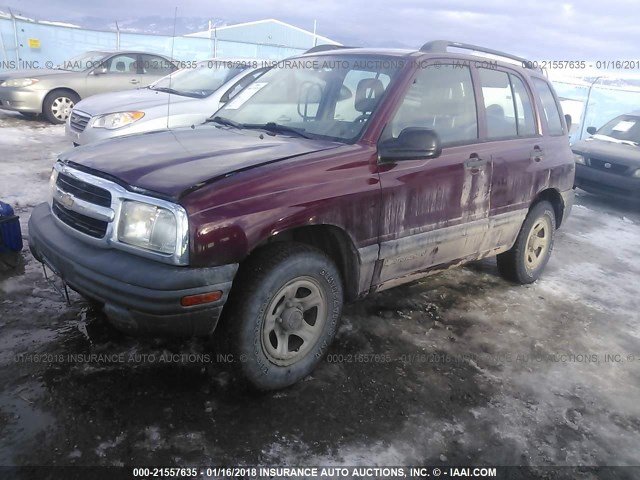 2CNBE13CX36902717 - 2003 CHEVROLET TRACKER RED photo 2