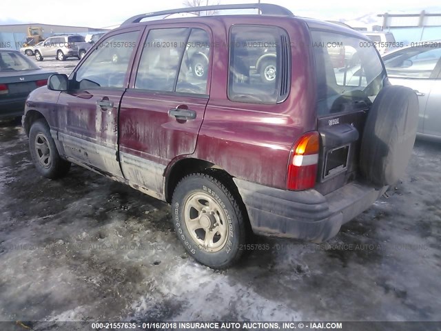 2CNBE13CX36902717 - 2003 CHEVROLET TRACKER RED photo 3
