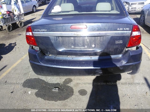 1G1ZT52895F305248 - 2005 CHEVROLET MALIBU LS მუქი ლურჯი ფოტო 6