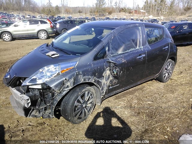 1N4AZ0CP7FC315278 - 2015 NISSAN LEAF S/SV/SL GRAY photo 2