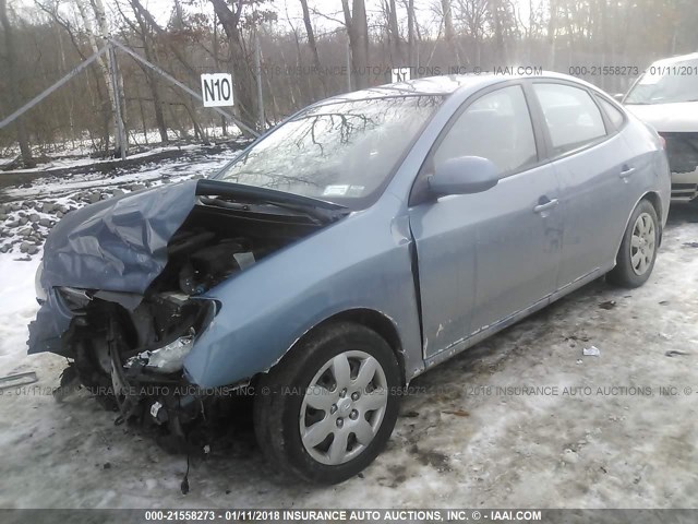 KMHDU46DX7U258225 - 2007 HYUNDAI ELANTRA GLS/SE/LIMITED BLUE photo 2