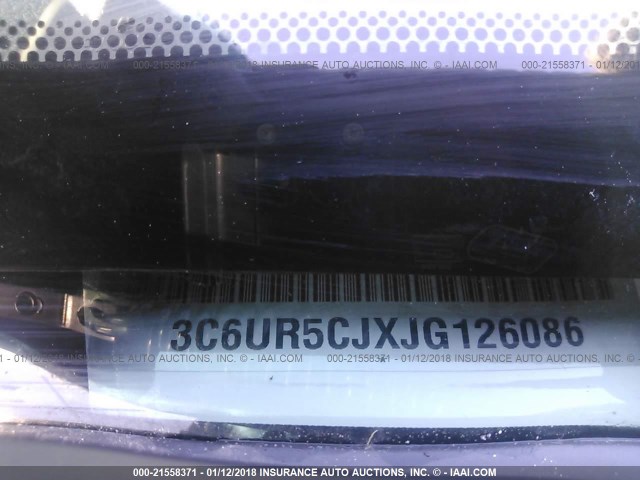 3C6UR5CJXJG126086 - 2018 RAM 2500 ST WHITE photo 9