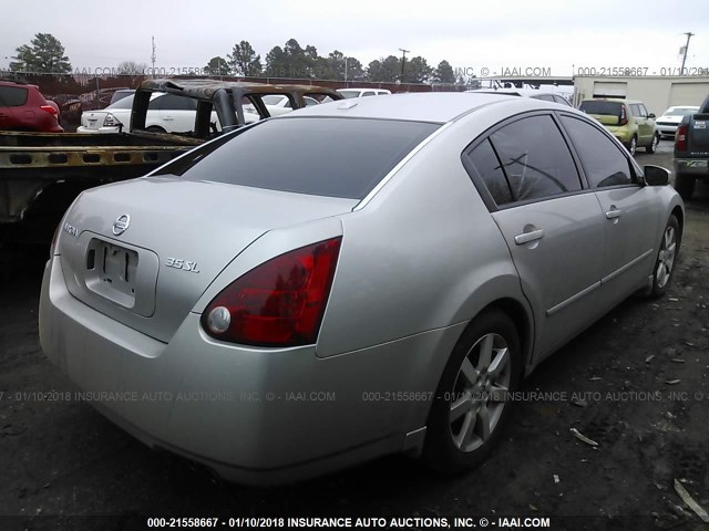 1N4BA41E76C812657 - 2006 NISSAN MAXIMA SE/SL SILVER photo 4