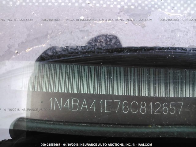 1N4BA41E76C812657 - 2006 NISSAN MAXIMA SE/SL SILVER photo 9