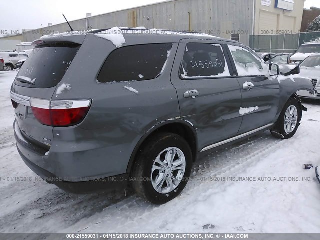 1D4RD4GG7BC633833 - 2011 DODGE DURANGO CREW GRAY photo 4