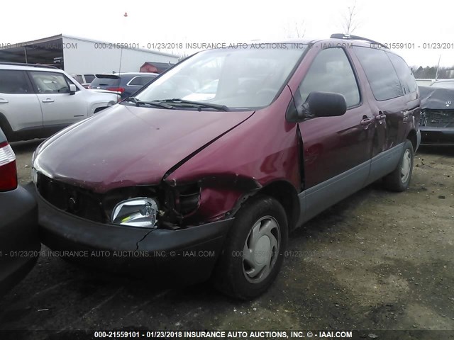 4T3ZF13C3WU011080 - 1998 TOYOTA SIENNA LE/XLE BURGUNDY photo 2