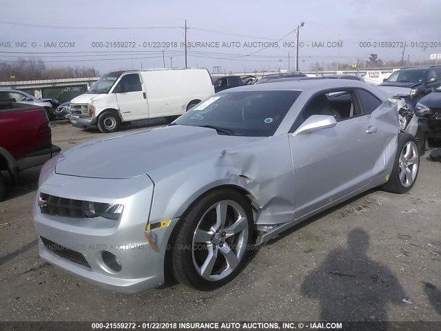 2G1FJ1EJ5A9225965 - 2010 CHEVROLET CAMARO SS SILVER photo 2