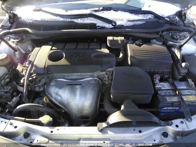 4T4BF3EK0BR123586 - 2011 TOYOTA CAMRY SE/LE/XLE SILVER photo 10