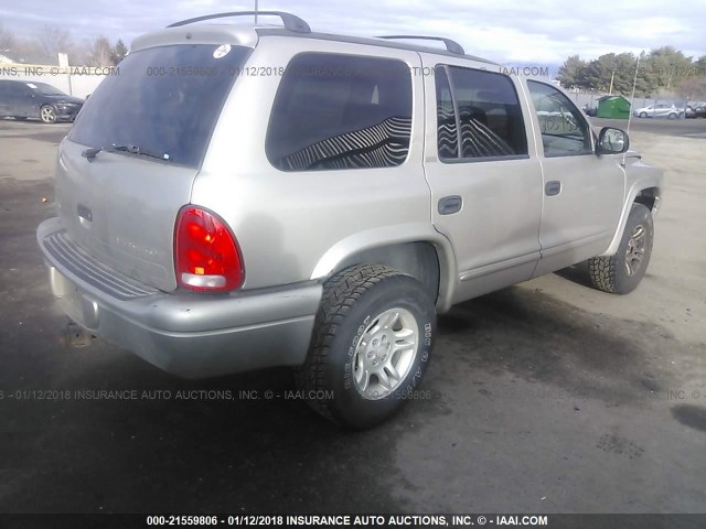 1B4HS48NX2F132278 - 2002 DODGE DURANGO SLT GOLD photo 4