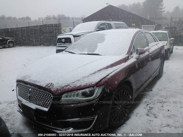 3LN6L5F96HR662130 - 2017 LINCOLN MKZ RESERVE RED photo 2