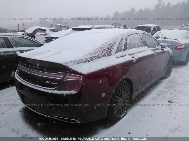 3LN6L5F96HR662130 - 2017 LINCOLN MKZ RESERVE წითელი ფოტო 4