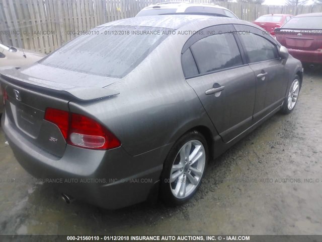 2HGFA55507H700939 - 2007 HONDA CIVIC SI GRAY photo 4