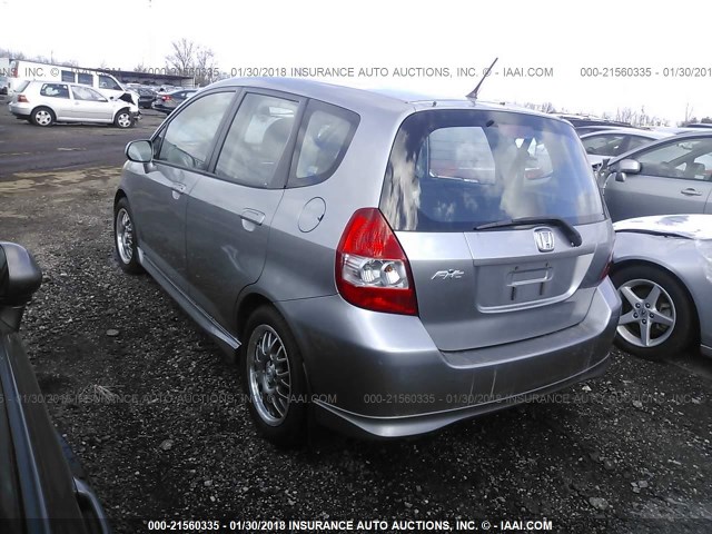 JHMGD37617S063149 - 2007 HONDA FIT S SILVER photo 3