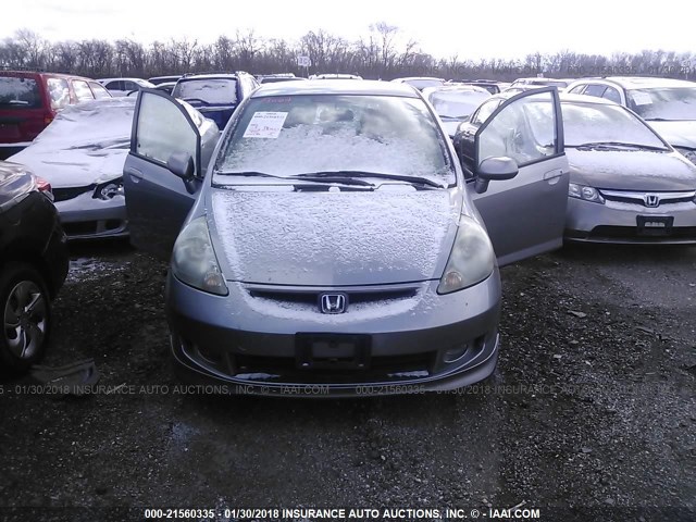 JHMGD37617S063149 - 2007 HONDA FIT S SILVER photo 6