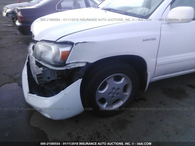 JTEDP21A950053041 - 2005 TOYOTA HIGHLANDER LIMITED WHITE photo 6