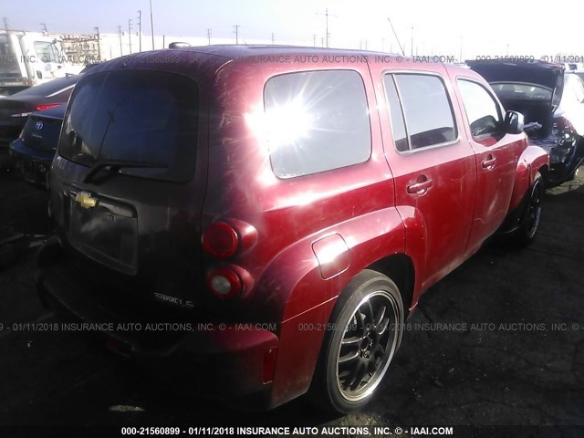 3GNCA13B39S587059 - 2009 CHEVROLET HHR LS RED photo 4