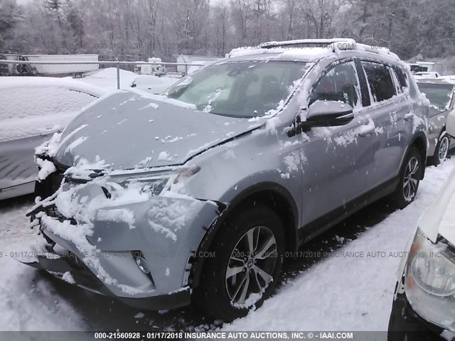 2T3RFREV7HW677407 - 2017 TOYOTA RAV4 XLE GRAY photo 2