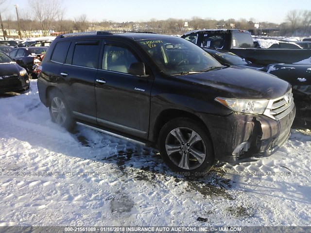 5TDDK3EH4BS060889 - 2011 TOYOTA HIGHLANDER LIMITED MAROON photo 1