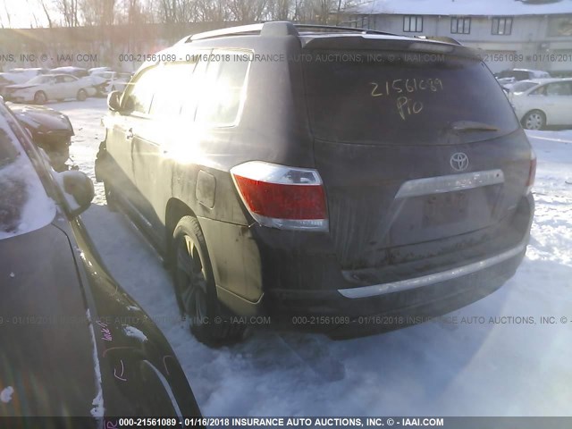 5TDDK3EH4BS060889 - 2011 TOYOTA HIGHLANDER LIMITED MAROON photo 3