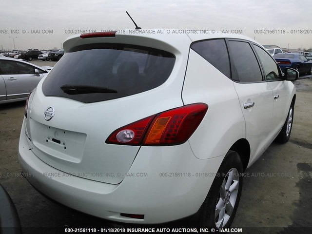 JN8AZ1MU4AW005833 - 2010 NISSAN MURANO S/SL/LE WHITE photo 4