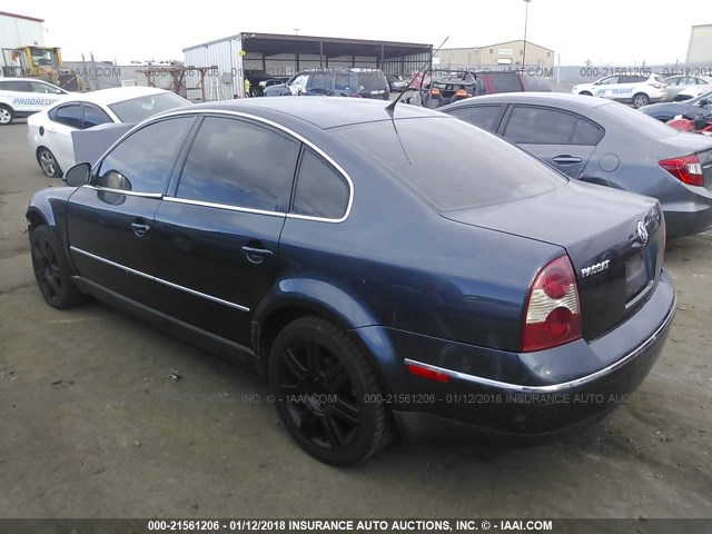 WVWAD63BX5E055610 - 2005 VOLKSWAGEN PASSAT GLS Dark Blue photo 3