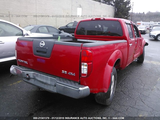 1N6AD09W87C411216 - 2007 NISSAN FRONTIER CREW CAB LE/SE/OFF ROAD RED photo 4