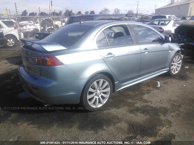 JA3AU86U88U046258 - 2008 MITSUBISHI LANCER GTS BLUE photo 4