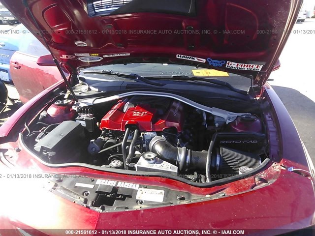 2G1FL1EP8D9806637 - 2013 CHEVROLET CAMARO ZL1 红色 照片 10