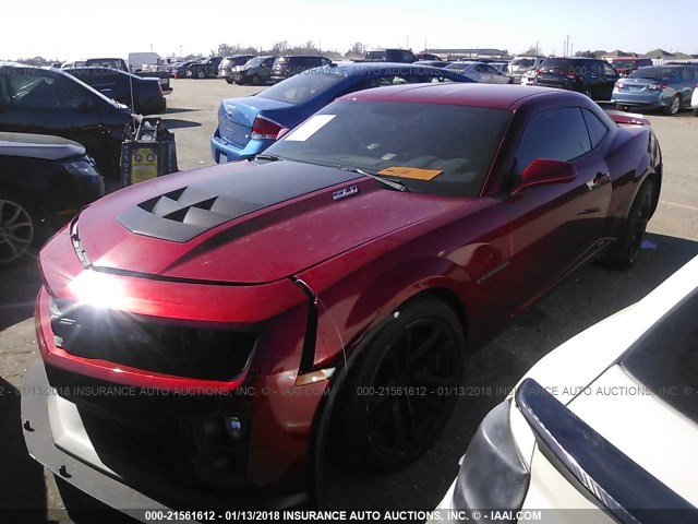 2G1FL1EP8D9806637 - 2013 CHEVROLET CAMARO ZL1 RED photo 2