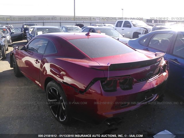 2G1FL1EP8D9806637 - 2013 CHEVROLET CAMARO ZL1 红色 照片 3